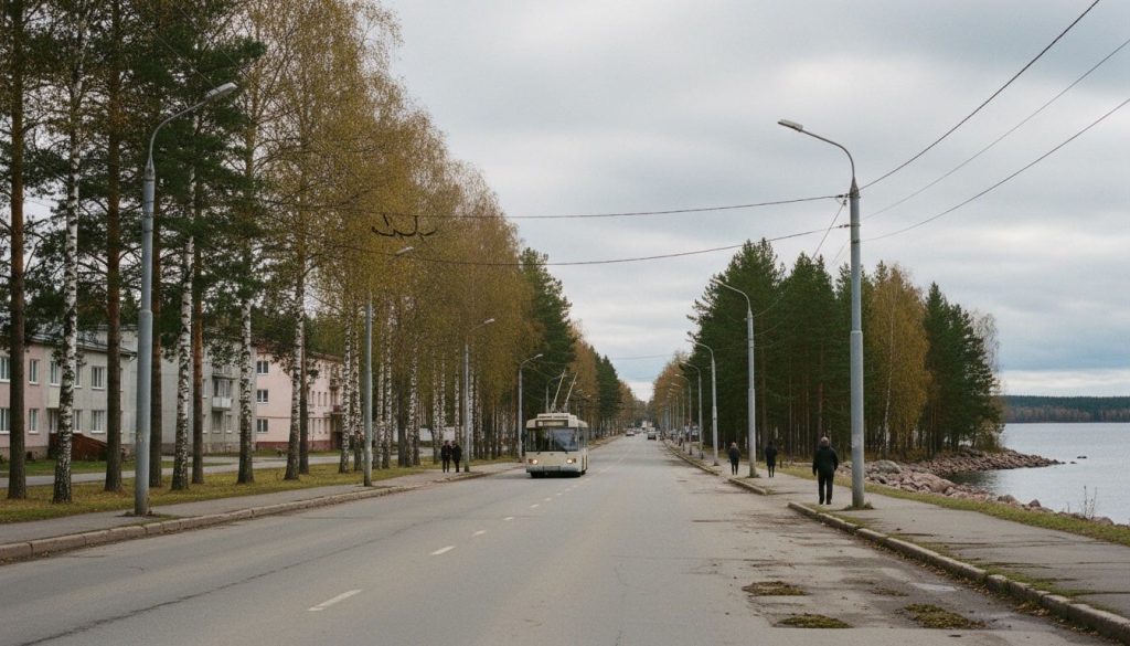Троллейбус на проспекте