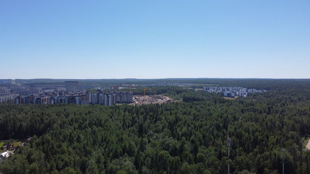 Кварталы Древлянки и Чистого города на краю леса